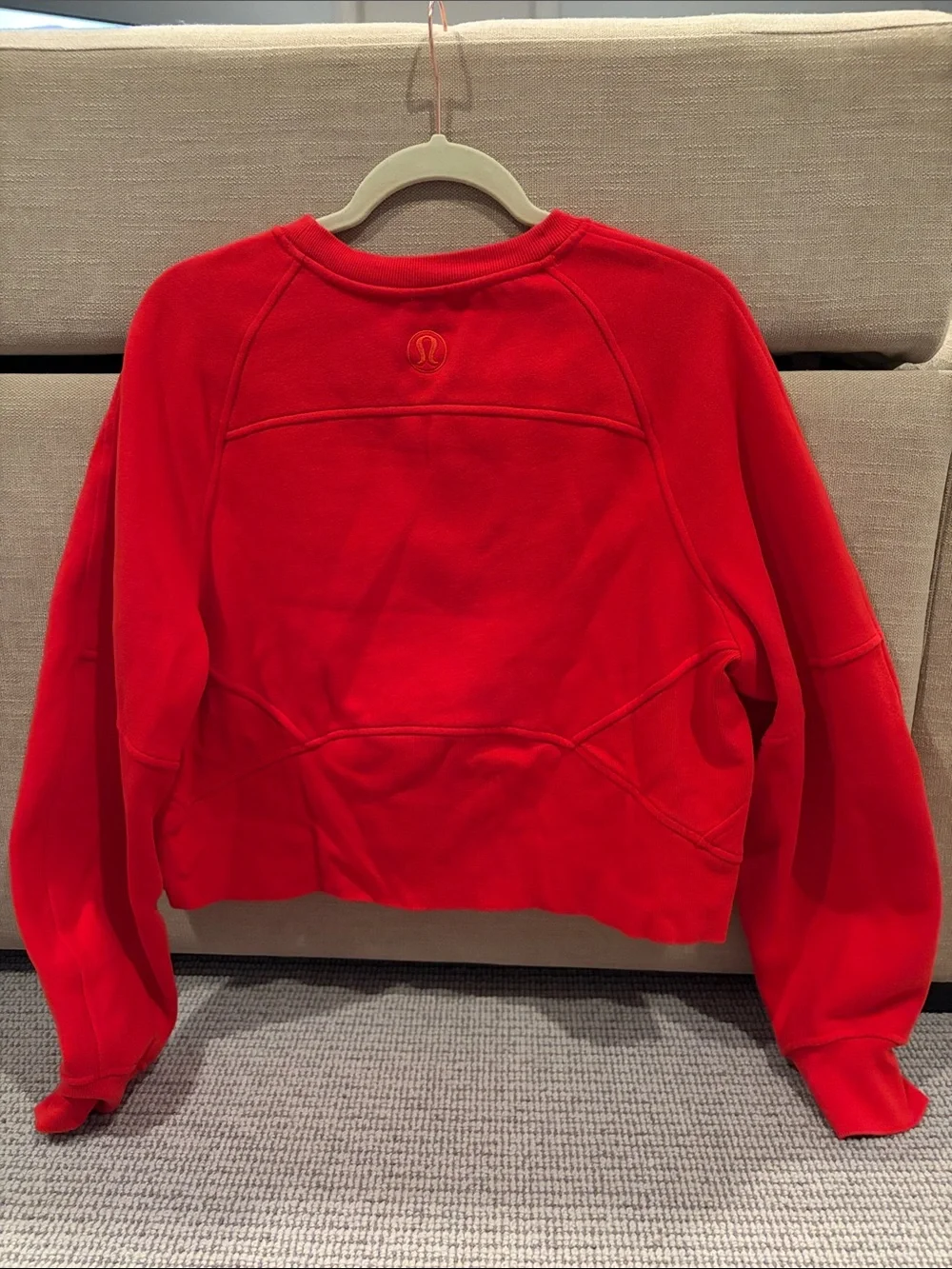 lululemon athletica Bright Red Embossed Logo Sweatshirt